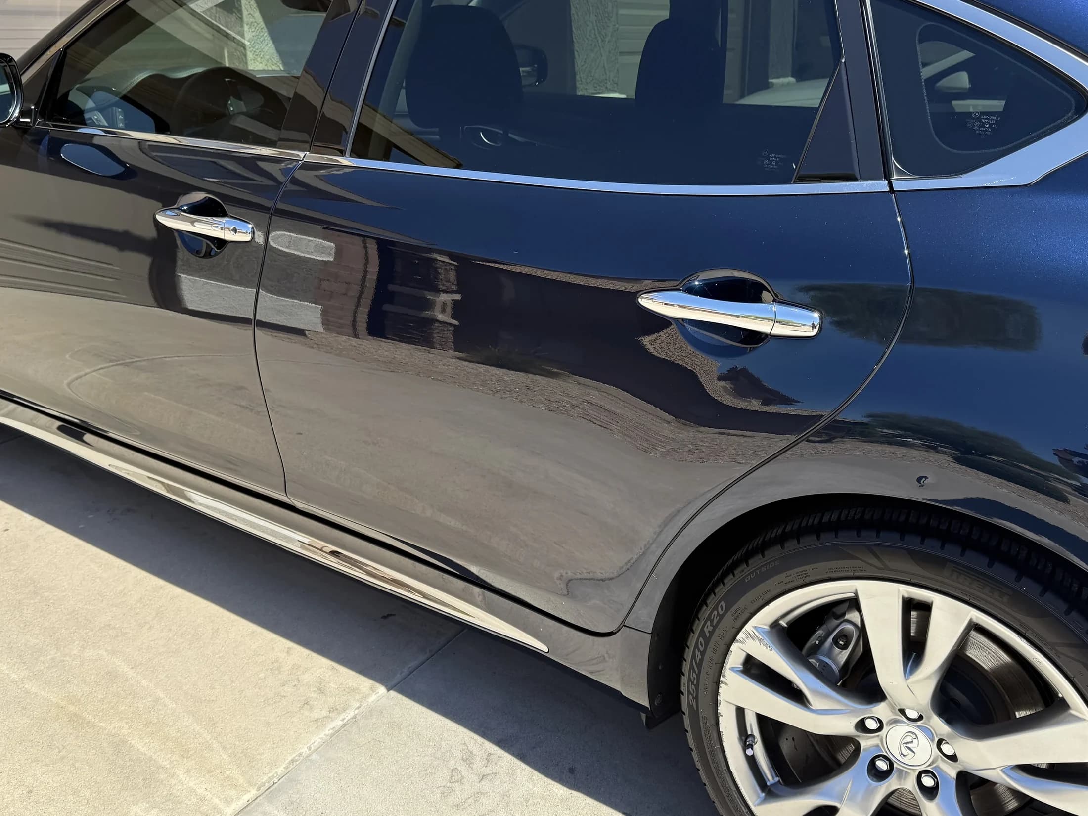 Clean side profile and wheel after detailing.