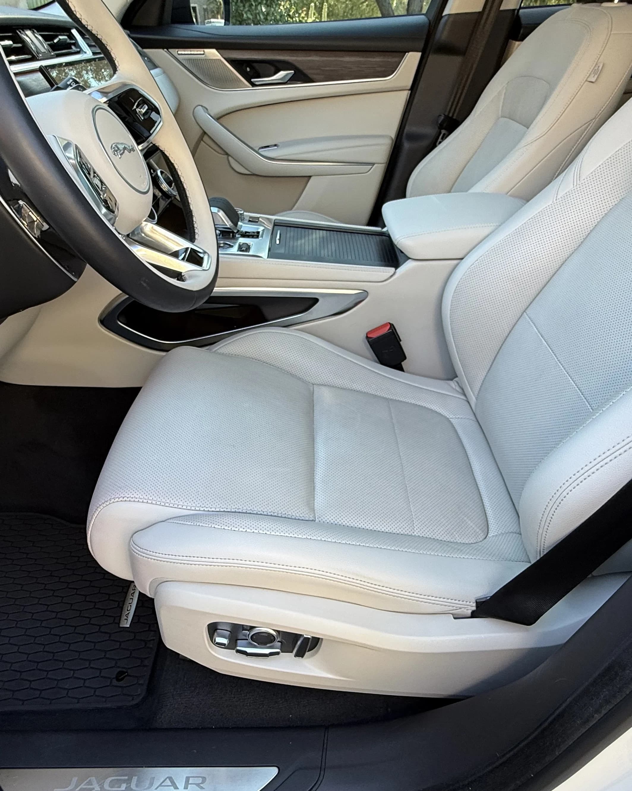 Clean front cabin and driver seat detail.