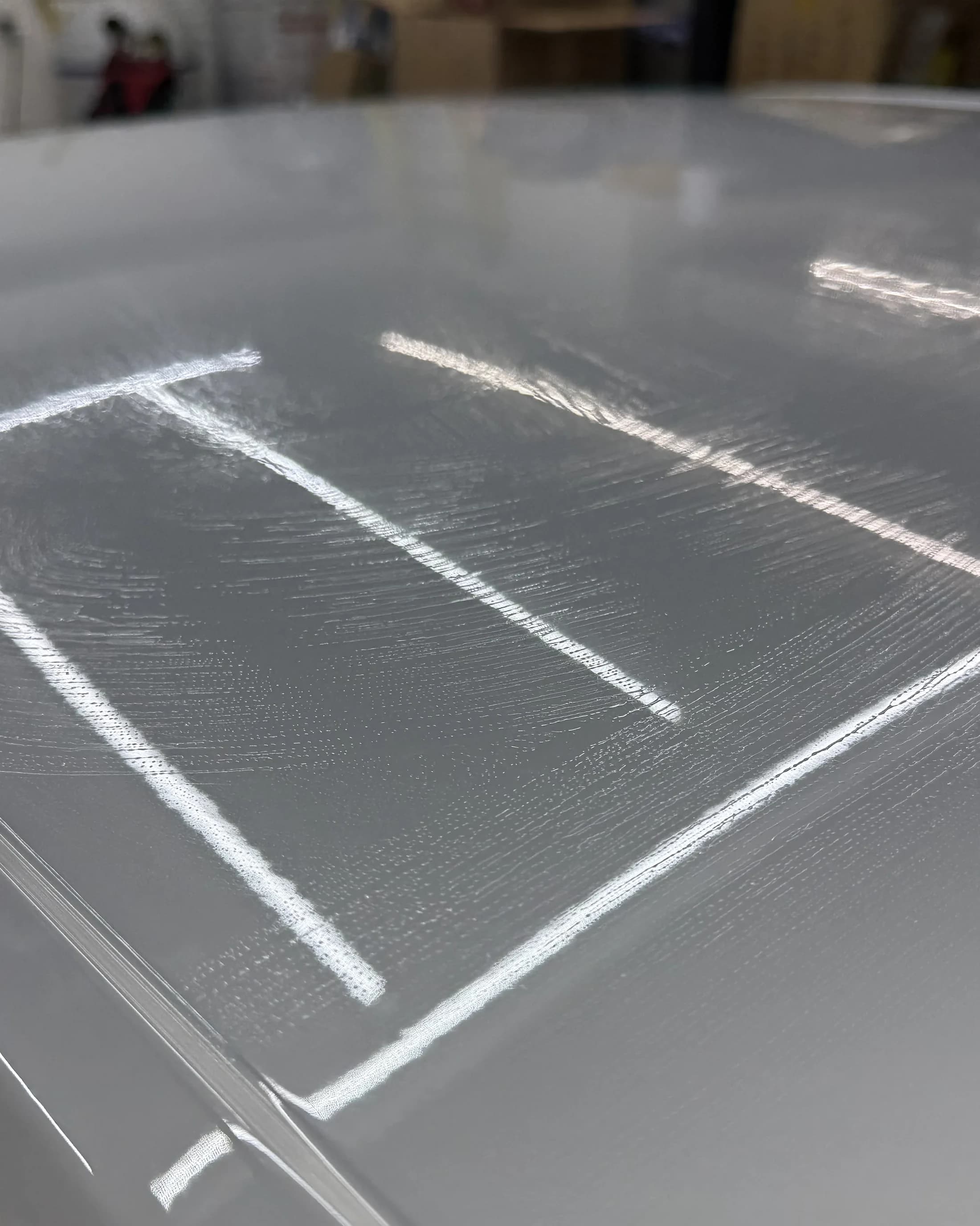 Corrected white paint with clean light reflections.